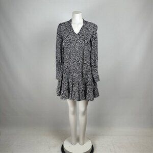 Dynamite Black Floral Tie Detail Mini Dress Size XS